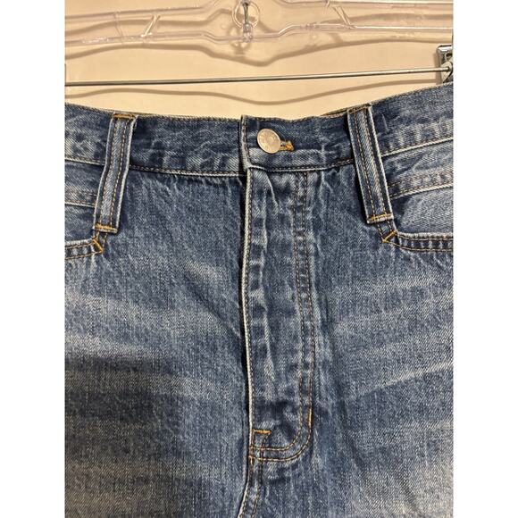 Madewell Denim Mini Skirt 30 Jean Blue Faded Distressed Aline Boho - Picture 4 of 8